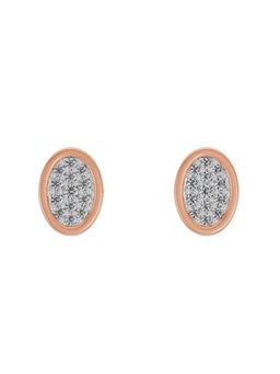 EMORI - Oval Encrusted Earring in 14KT Gold | Authentic & Certified Lab Diamonds