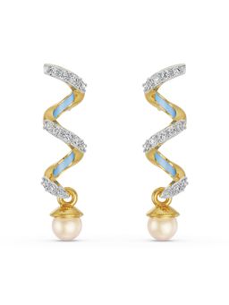 EMORI - Pearl Teardrop Earring in 18KT Gold | Authentic & Certified Lab Diamonds