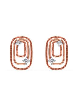 EMORI - Geometrical Loop Earring in 14KT Gold | Authentic & Certified Lab Diamonds