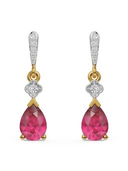 EMORI - Ruby Drop Earring in 18KT Gold | Authentic & Certified Lab Diamonds