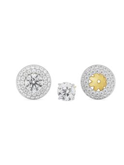 EMORI - 0.25 CT Double Halo Detachable Earring in 14KT Gold | Authentic & Certified Lab Diamonds