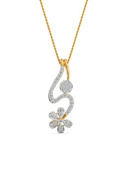 EMORI - Floral Drop Pendant in 14KT Gold | Authentic & Certified Lab Diamonds