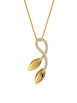 EMORI - Diamond Leaf Fusion Pendant in 18KT Gold | Authentic & Certified Lab Diamonds