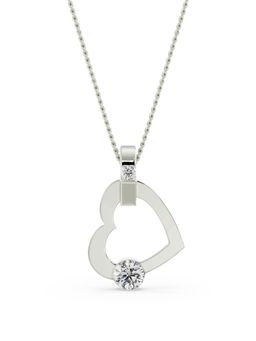 EMORI - Tilted Heart Pendant in 14KT Gold | Authentic & Certified Lab Diamonds
