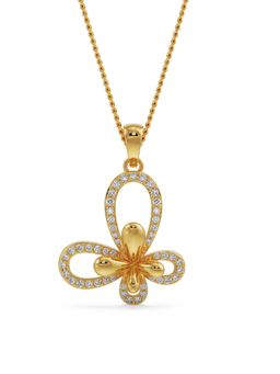 EMORI - Floral Butterfly Pendant in 18KT Gold | Authentic & Certified Lab Diamonds