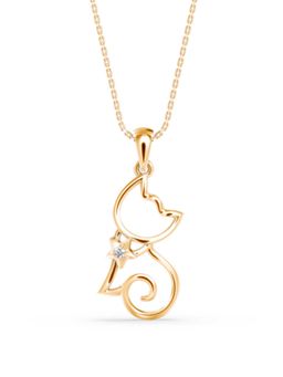 EMORI - Kitty Cat Pendant in 14KT Gold | Authentic & Certified Lab Diamonds
