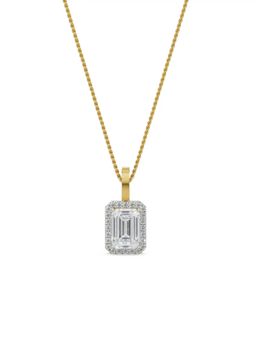 EMORI - Shiny Halo Pendant in 14KT Gold | Authentic & Certified Lab Diamonds