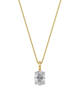 EMORI - Solitaire Oval Pendant in 14KT Gold | Authentic & Certified Lab Diamonds