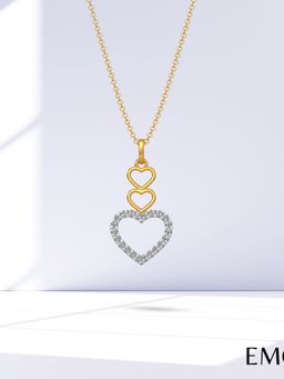 EMORI - Connected Hearts Pendant in 18KT Gold | Authentic & Certified Lab Diamonds
