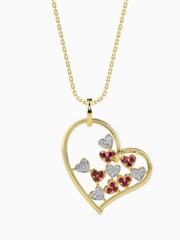 EMORI - Heart Mosaic Pendant in 14KT Gold | Authentic & Certified Lab Diamonds