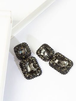 Kazo - Grey Stone Embellished Earrings