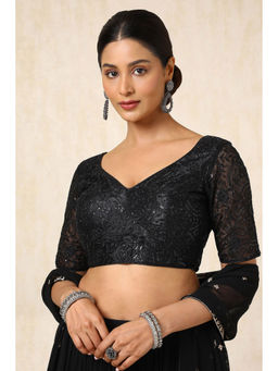 Soch - Women Black Embroidered Stitched Blouse