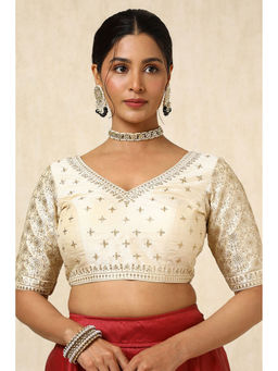 Soch - Women Cream Embroidered Stitched Blouse