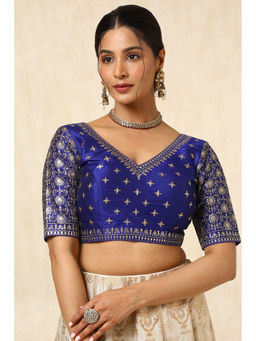 Soch - Women Blue Embroidered Stitched Blouse