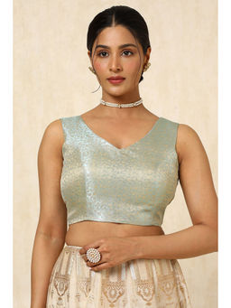 Soch - Women Blue Woven Stitched Blouse