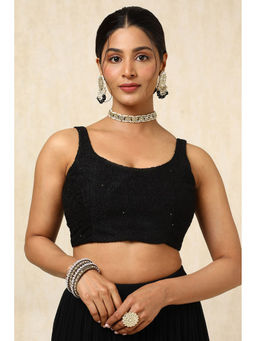 Soch - Women Black Embroidered Stitched Blouse