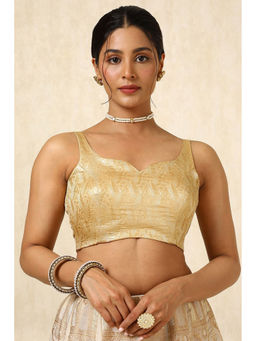 Soch - Women Gold Woven Stitched Blouse