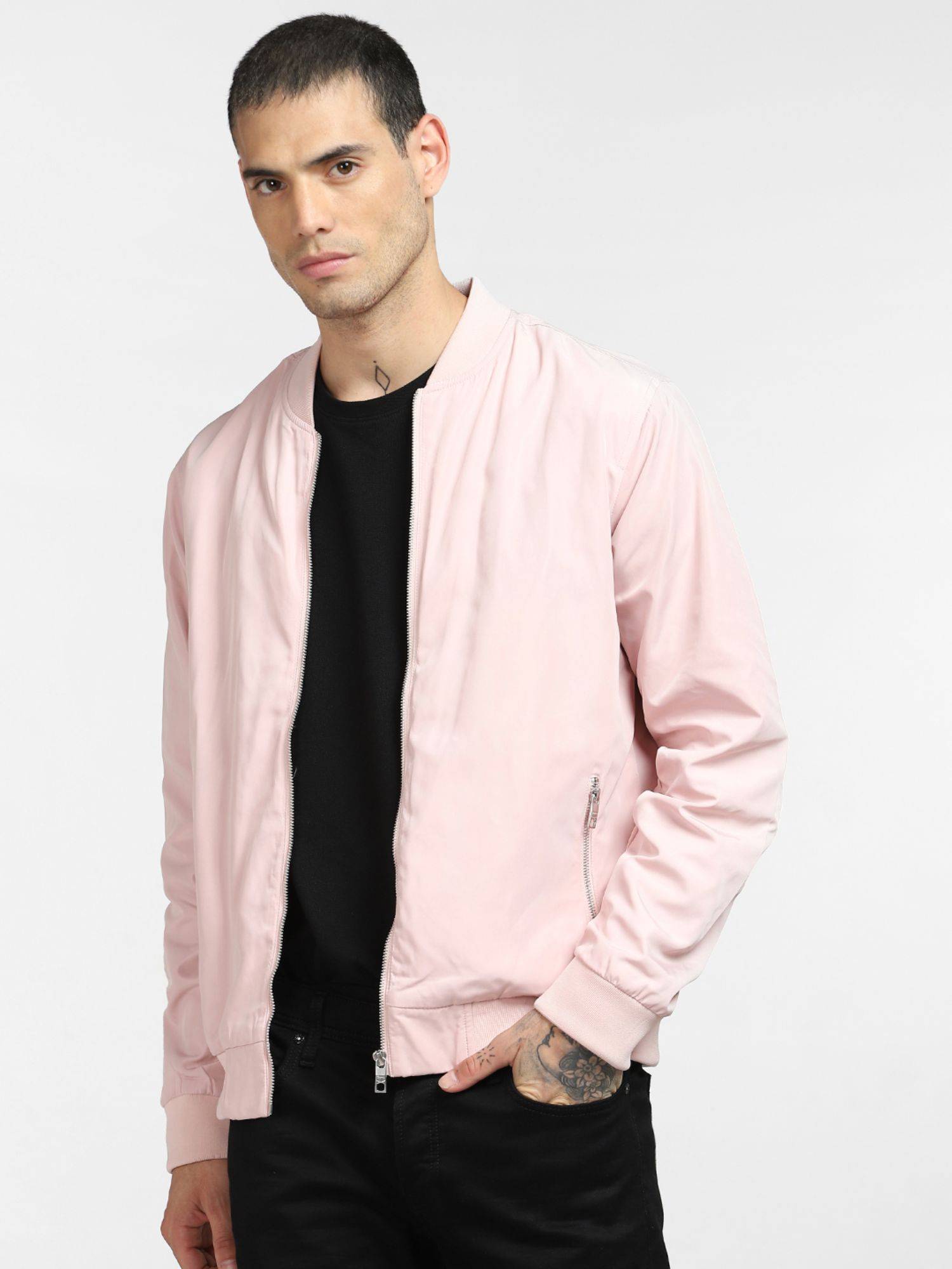 Buy Jack & Jones Light Pink Bomber Jacket Online