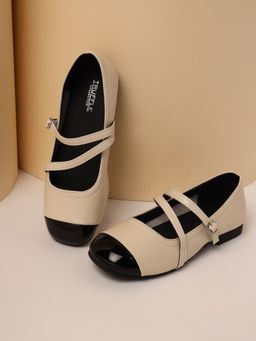 Truffle Collection - Beige Solid Ballerinas