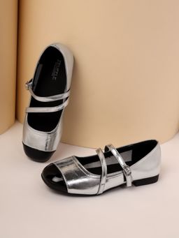 Truffle Collection - Silver Solid Ballerinas
