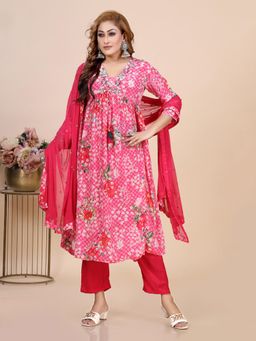 Amchoor - Pink Digital Print Kurta with Pant and Dupatta (Set of 3)