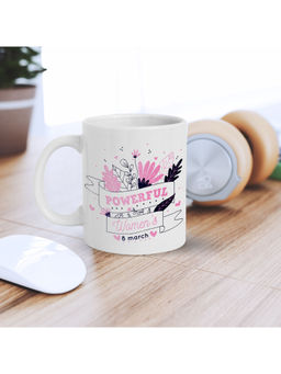 eCraftIndia - Powerful Womens 8th March Floral Printed Ceramic Tea Coffee Mug