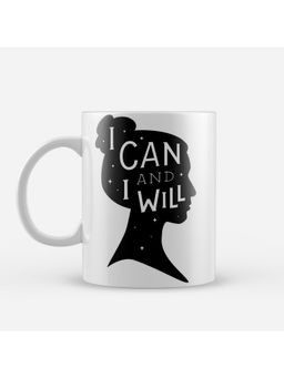 eCraftIndia - I Can and I Will Motivational Quote Printed Ceramic Tea Coffee Mug