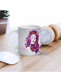 eCraftIndia - Butterfly Hair Woman Happy Womens Day Ceramic Tea Coffee Mug