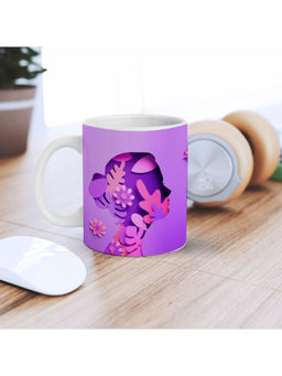 eCraftIndia - Floral Woman Printed Ceramic Tea Coffee Mug Womens Day Gift