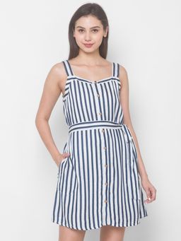 Globus - Blue Striped Dress with Belt (Set of 2)