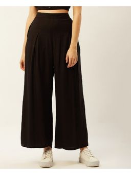 ANVI Be Yourself - Women Black Straight Fit Palazzos