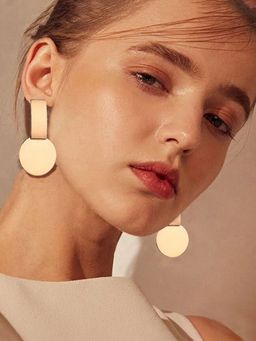 Jewels Galaxy - Gold Plated Trending Korean Quirky Style Drop Earrings