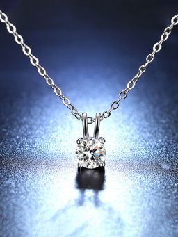 Jewels Galaxy - Silver Plated Studded Circular Shape Anti Tarnish Pendant