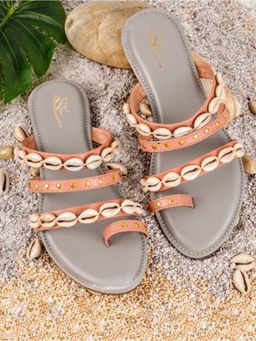 The White Pole - Women Grey Polyurethane (Pu) Flats