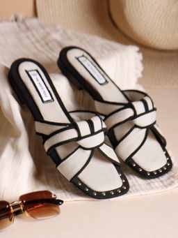 The White Pole - Women Black Faux Leather Flats