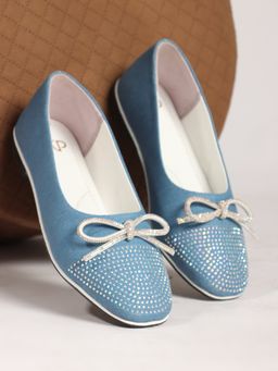 The White Pole - Women Blue Synthetic Ballerina