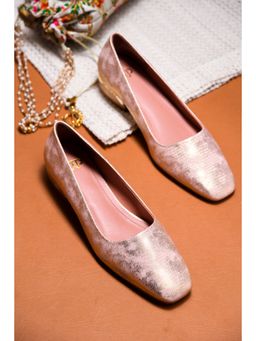 The White Pole - Women Rose Gold Synthetic Leather Pumps