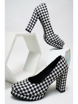 The White Pole - Women Black Faux Leather Pumps