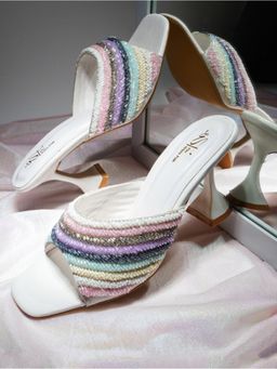 The White Pole - Women White Synthetic Heels