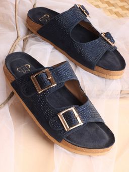 The White Pole - Women Blue Synthetic Sandals