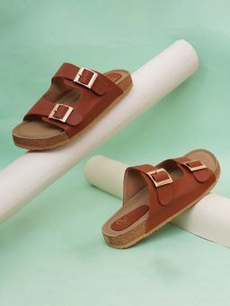The White Pole - Women Tan Synthetic Sandals