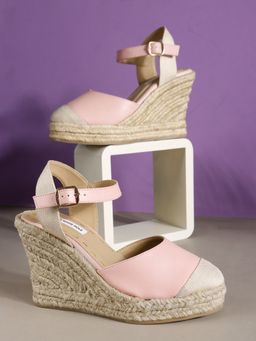 The White Pole - Women Pink Jute Wedges