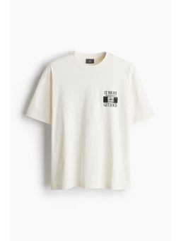 H&M - Men Blue Loose Fit Printed T-Shirt