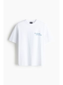 H&M - Men Blue Loose Fit Printed T-Shirt
