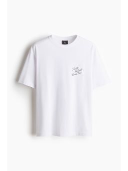 H&M - Men Blue Loose Fit Printed T-Shirt