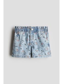 H&M - Girls Blue Loose Fit Denim Shorts