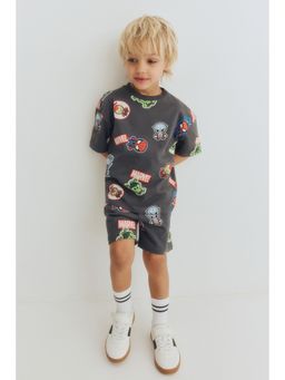 H&M - Boys Grey 2-Piece Printed Set