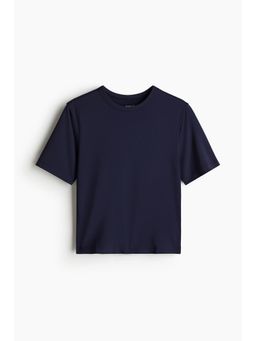 H&M - Women Blue Cropped Sports Top With Drymove