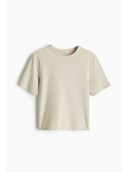 H&M - Women Beige Cropped Sports Top With Drymove