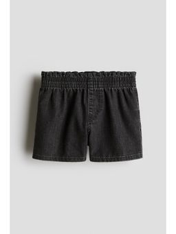 H&M - Girls Black Loose Fit Denim Shorts